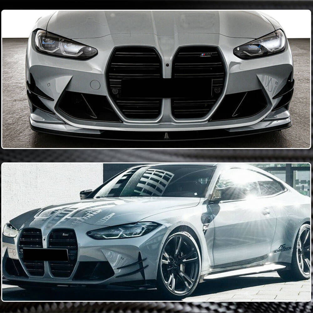 Carbon Fiber Front Bumper Canards Fins Splitter for BMW G80/G82